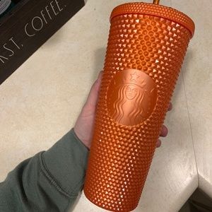Limited Edition Pumpkin Orange Fall 2022 Starbucks Studded Cup